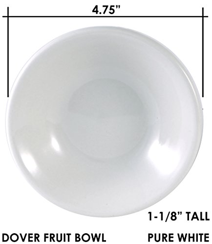 ITI Ceramic Dover Fruit Bowls with Pan Scraper, 4.75 Inch, 4 Ounce (6-Pack, Pure White)