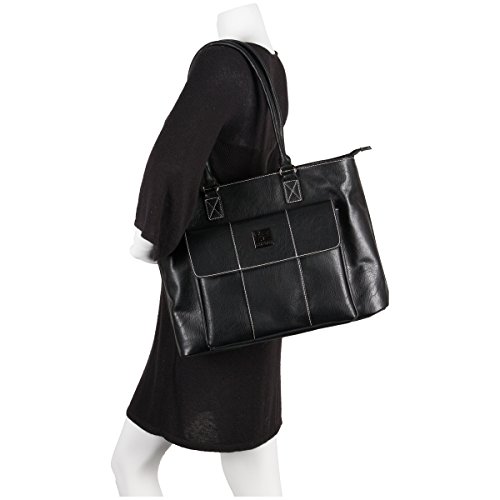 Kenneth Cole Reaction Women's Casual Fling Pebbled Faux Leather 16" Laptop Business Travel Tote, Black, Top Zip 7 Kenneth Cole Reaction Women's Casual Fling Pebbled Faux Leather 16" Laptop Business Travel Tote, Black, Top Zip