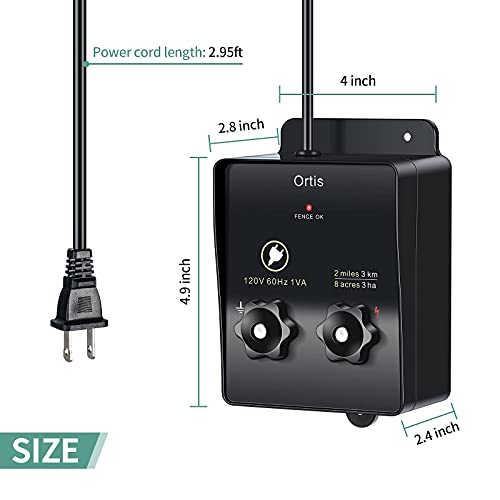 Electric Fence Energizer, Ortis 2Mile/ 8 Acres Electric Fence