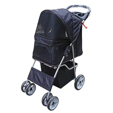 VIVO Four Wheel Pet Stroller, for Cat, Dog and More, Foldable Carrier Strolling Cart, Multiple Colors