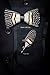 RBOCOTT Leather Feather Handmade Pre-tied Bow tie and Brooch Sets for Men(2)