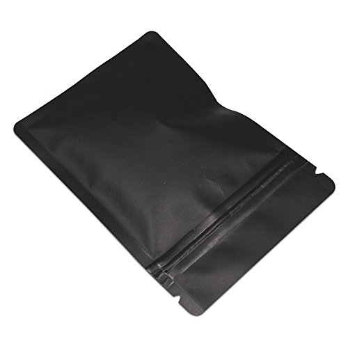 1400 Pcs Scrub Matte Mylar Aluminum Foil Bags Food Packaging Grocery Storage Pouches Bags Storage Nuts Sugar Heat Seal Pouches Resealable Grip Seal Colored (Black) 8x12cm (3.1"x4.7")
