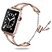 TOROTOP Compatible Apple Watch Bands 42mm/44mm, Classy Stainless Steel Cuff Bracelet Replacement Bands Strap Wristbands Compatible for Series iWatch 4,3,2,1,Sport Silver,Gold(Copper Rose Gold, 42mm)
