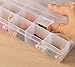 Clear Jewelry Box - Plastic Bead Storage Container, Earrings Storage Organizer with Adjustable Dividers, 36 Grids, 10.75 x 1.7 x 7 Inches