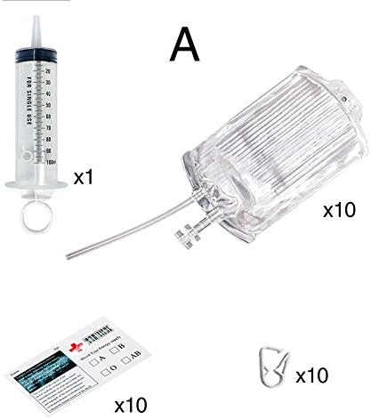 Hualieli 10 x Blood Energy Drink Bags, 400 ml Halloween Vampire Prop Cosplay Transparent Reusable PVC Bag, Food Grade A
