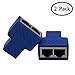 HUACAM RJ45 Splitter Adapter 1 to 2 Female Port CAT 7/ CAT 6/CAT 5 LAN Ethernet Socket Splitter Connector Adapter,Navy Blue-2 Packs