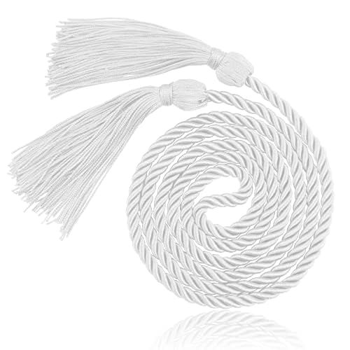 Photo 1 of Btmooz White Graduation Honor Cord, 66 Inch Polyester, Classic Style, Graduation Occasion