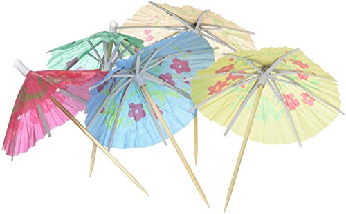 Box of 144 Cocktail Drink Hawaiian Paper Parasol Umbrella Picks
