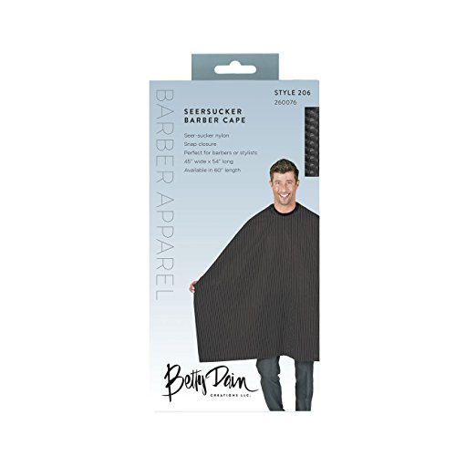 Betty Dain Seersucker Barber Cutting Cape, Solid Black