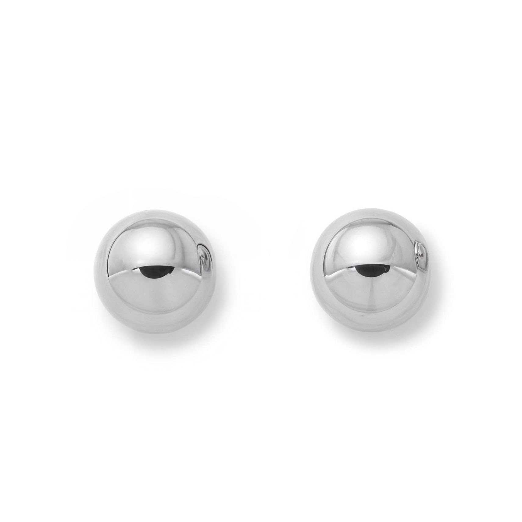 Mondepetit - 9ct White Gold Ball 4 mm Earrings shine