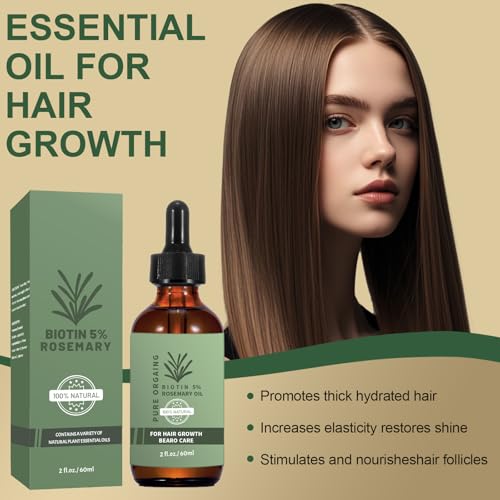 60ml Rosemary Oil for Hair, Hair Growth Oil, Scalp Care Oil, Stimulates Growth for Women and Men, Green