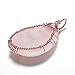 Top Plaza Wire Wrapped Tree of Life Natural Gemstone Teardrop Pendant Necklace Healing Crystal Chakra Jewelry for Women - Rose Quartz