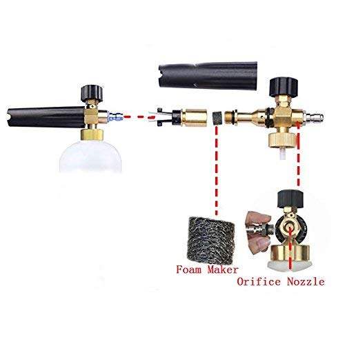 BLSMU Foam Cannon Orifice Nozzle 1.1 Orifice Foam Generator Stainless Steel Mesh Filter,Foam Cannon Parts(2 Pack)