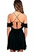 Jug&Po Women's Sexy Ruffled Shoulder Straps Backless Skater Dress