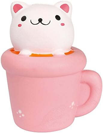 Foutou Slow Rising Rare Fun Toy,Cup Cat Squeeze Squishy Super Jumbo Scented to Reduce your stress
