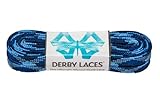 Blue Camouflage 108 Inch Waxed Skate Lace - Derby Laces for Roller Derby, Hockey and Ice Skates, and Boots