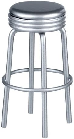 Dollhouse Miniature Silver Retro Diner Stool