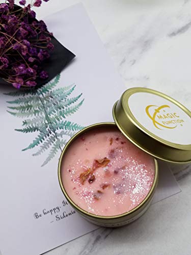 MAGIC FUNCTION Aromatherapy Scented Candle with Dried Flower, 3.4Oz, 20 Hours Love is Full of Sweet and Strong, Better to Protect The Feelings of Lover. (Love ME).