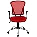 Flash Furniture Alfred Mid-Back Red Mesh Swivel Task Office Chair with Chrome Base and Arms