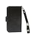 Samsung Galaxy S4 Case, xhorizon TM Premium Leather Folio Case [Wallet Function] [Magnetic Detachable] Fashion Wristlet Lanyard Hand Strap Purse Soft Flip Book Style Multiple Card Slots Cash Compartment Pocket with Magnetic Closure Case Cover Skin ZA5 for Samsung Galaxy S4 (I9500) - Black