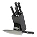 Oceanstar KS1200 Contemporary Knife Set with Block, Elegant Black, 6-Piece