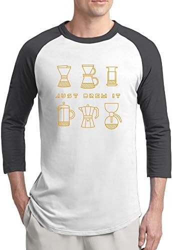 Just Brew It Coffee Movement Graphic Style Men's Cotton Baseball T-Shirt