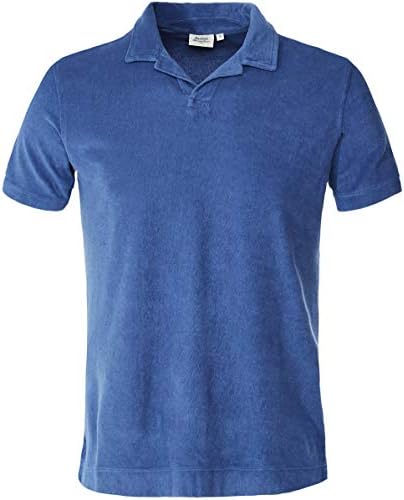 Hartford Men's Towelling Revere Collar Polo Shirt Navy