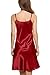 Avidlove Women's Nightshirts Satin Chemises Slip Sleepwear,Dark Red (FBA),Small