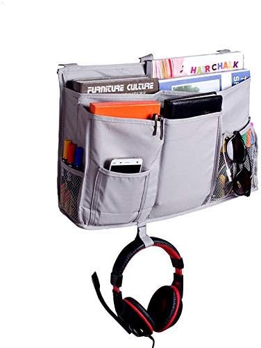 Fourtune Beside Caddy Hanging Storage Bag, 8 Pockets Nursery Baby Diaper Caddy for Cot Stroller Dorm Room Cabin Beds/Bunks Book Magazine Cellphone Kids Diaper Toys Cup Bottle Holder Tidy Organiser