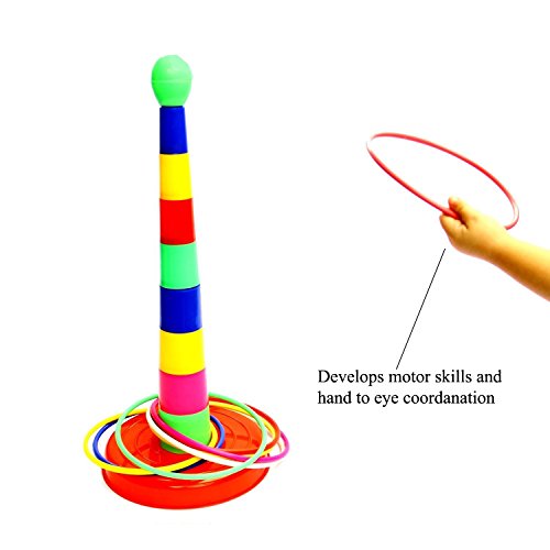 Giveme5 Christmas Holiday Party 18" Colorful Ring Toss Quoits Target Game Plastic Toy for Kids