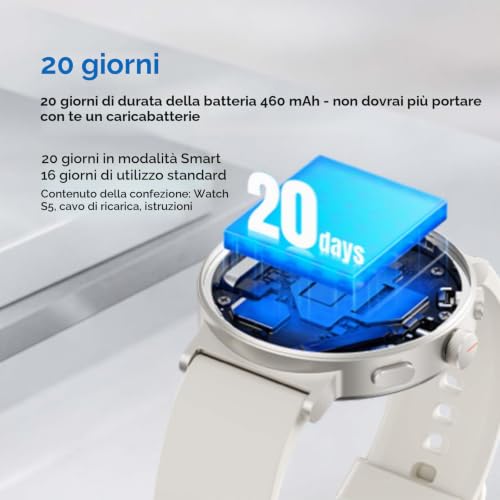 realme Watch S5 Smartwatch 5ATM with Independent GPS 5 GNSS, AMOLED Women's Smartwatch Watch 1.43 Inch 1500 Nit, 20 Day Battery, 110 Sports Modes, Health Monitor, Notifications, Grey