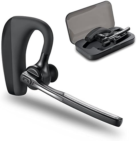 Bluetooth Headset - Wireless Earpiece In-Ear Headphones w/ Mic, 9Hrs Talk Time, Noise Canceling, Hands Free for Driving (K10a - Black)