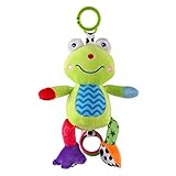 Car Seat Toy with Sweet Music, Cozime Stroller Baby Activity Bed Hanging Toys (Frog)