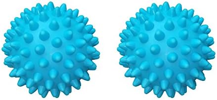 MORE FITNESS - Massage Lacrosse & Spiky Ball, Foot & Back Massager for Trigger Point Therapy, Myofascial Release, Acupressure | Free Carry Bag (2 Blue Spiky Ball - 2.75in (Soft))