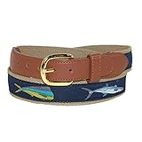 CTM® Mens Fish Print Fabric Belt