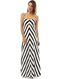 PattyBoutik Women's Striped Spaghetti Strap Maxi Dress