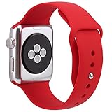 For Apple Watch Band,Goodidus Soft Silicone Fitness Replacement Sport Band for Apple Watch L Size(Red 42MM)