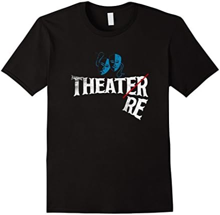 Mens Theatre Theater T shirt Drama Actor and Actress Gift Mask Medium Black