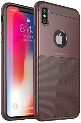 iPhone Xs Max Case, Lisuixi [Ultra Thin] Premium TPU Case Lightweight Shockproof Full Protection Non-Slip Business Man's [Matte Texture] Style Soft Rubber Cover for Apple iPhone Xs Max 6.5" Brown