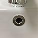 ELITE Bathroom Ceramic Vessel Sink Brushed Nickel Finish Solid Brass Overflow Cap Insert in Hole Round Cap 2 Pack