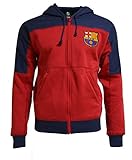 Fc Barcelona Hoodie Adults Zip Front Fleece Sweatshirt Jacket Blue (XL)