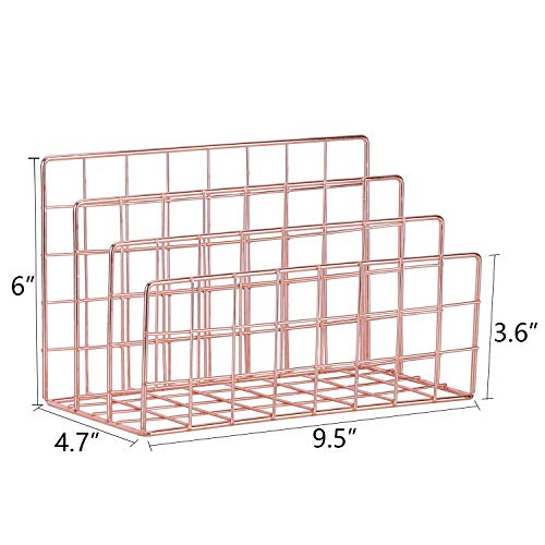 Desktop Letter File Sorter,Mail Oragnizer,Magazine Holder Organizer Rack for Home Office Mails Books Files Brochures Postcards Makeups and More, 3 Slot