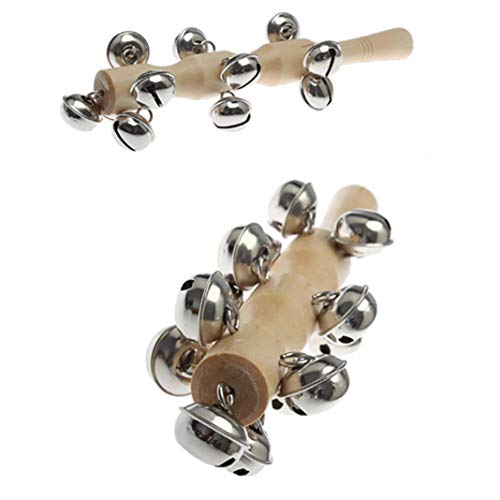 difcuyg5Ozw Wooden Metal Hand Bell Ring Shaker Stick Durable Musical Instrument Health Safe Kids Education Toy