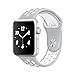 Aniyoh Apple Watch Band,M/L Size 42mm Soft Silicone iwatch Sport Band Replacement,Wrist Strap for Apple Watch Series 2,Series 1,Nike+,Edition,(Silver/White)