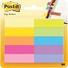 Post-it Notes Marker, Packung mit 10 Blöcken, 50 Marker pro Block, 12, 7 mm x 44, 4 mm, Gelb, Orange, Pink, Lila, Blau, Grün – Schmale Haftnotizen zum Markieren, Hervorheben oder Farbcodieren