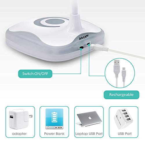 3 Gooseneck+Adjustable+Brightness+Rechargeable+Eye+Caring