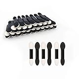 GTVIA 100 Pack Disposable Double Sided Sponge Makeup Eyeshadow Brush Tipped Cosmetic Makeup Eye shadow Applicators Brush
