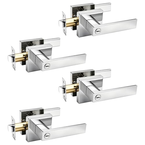Gobrico Square Bed Bath Door Levers Bright Chrome