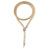 NARAY Flexible Bendable Magnet Snake Jewelry Necklace Choker Bracelet Scarf Holder Bendy Chain Twistable Shap (Gold)