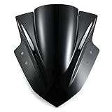 Amazicha Black Windshield Windscreen Double Bubble for Kawasaki Ninja 300 EX300 2013 2014 2015 2016 2017